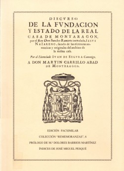 Portada: Discurso de la fundación y estado de la real casa de Montearagón