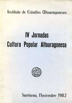 Portada: Actas de las IV Jornadas de Cultura Altoaragonesa