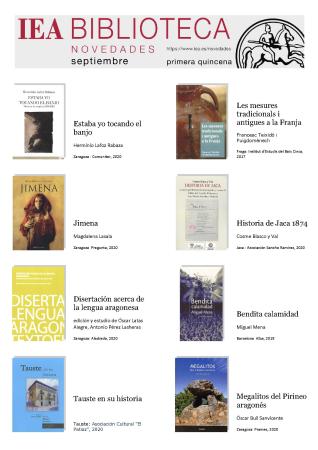 Novedades seleccionadas por la Biblioteca del IEA para la primera quincena de septiembre