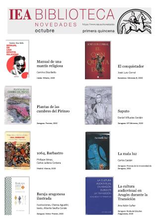 Novedades seleccionadas por la Biblioteca del IEA para la primera quincena de octubre