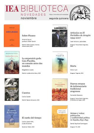Novedades seleccionadas por la Biblioteca del IEA para la segunda quincena de noviembre