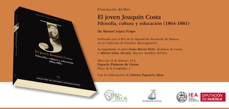 Invitación presentación El joven Joaquín Costa, en el Espacio Pirineos de Graus