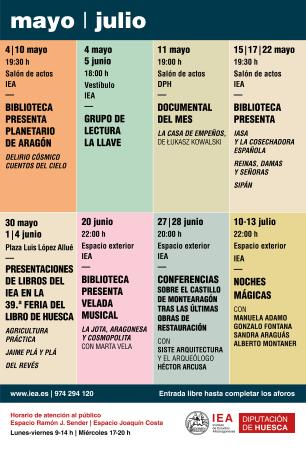 Actividades del IEA de mayo a julio
