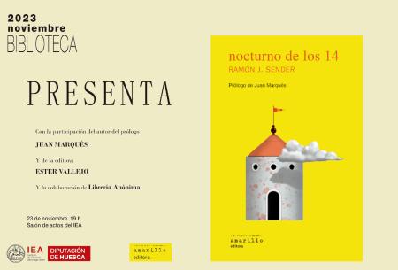 Biblioteca Presenta la última novedad senderiana, ’Nocturno de los 14’