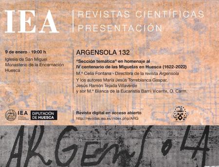 Presentación del 'Argensola 132', dedicado al IV centenario de las Miguelas