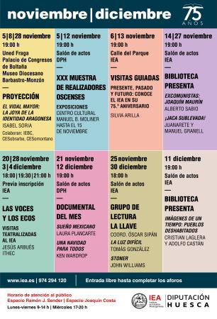 Actividades del IEA hasta final de año