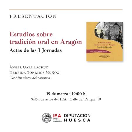 Presentación de las actas de las I Jornadas sobre Tradición Oral en Aragón