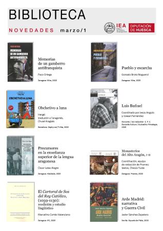 Novedades seleccionadas por la Biblioteca del IEA para la primera quincena de marzo