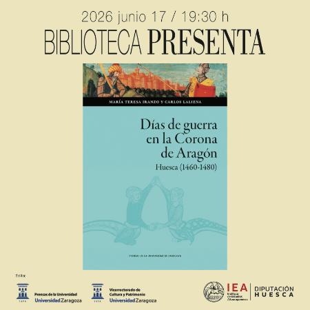 Biblioteca Presenta el libro 'Días de guerra en la Corona de Aragón'