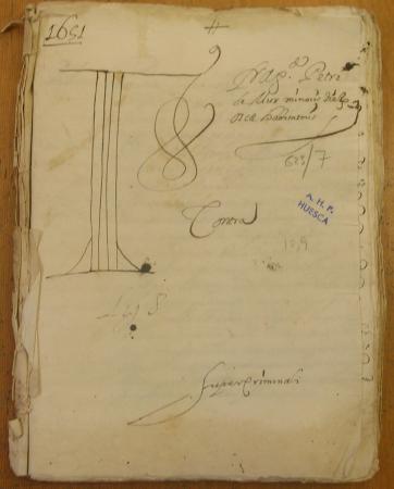Portada del proceso criminal contra el albañil Pedro de Mur, autor del intento de robo llevado a cabo en el archivo de la catedral. (AHPHu, Justicia, 623/7)