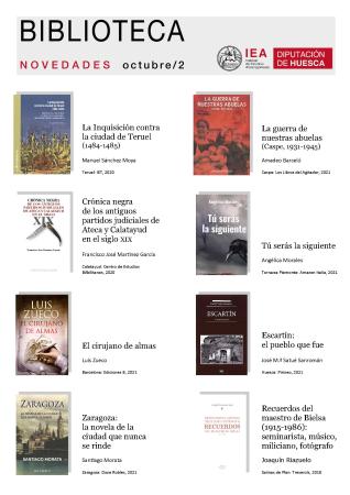 Novedades seleccionadas por la Biblioteca del IEA para la segunda quincena de octubre