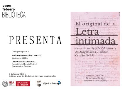 Biblioteca Presenta, en colaboración con El Justicia de Aragón