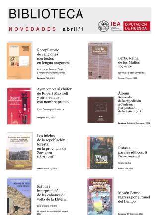 Novedades seleccionadas por la Biblioteca del IEA para la primera quincena de abril